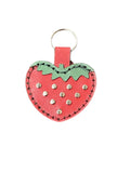 🍓 Chaveiro Morango em Couro Legítimo – Feito à Mão