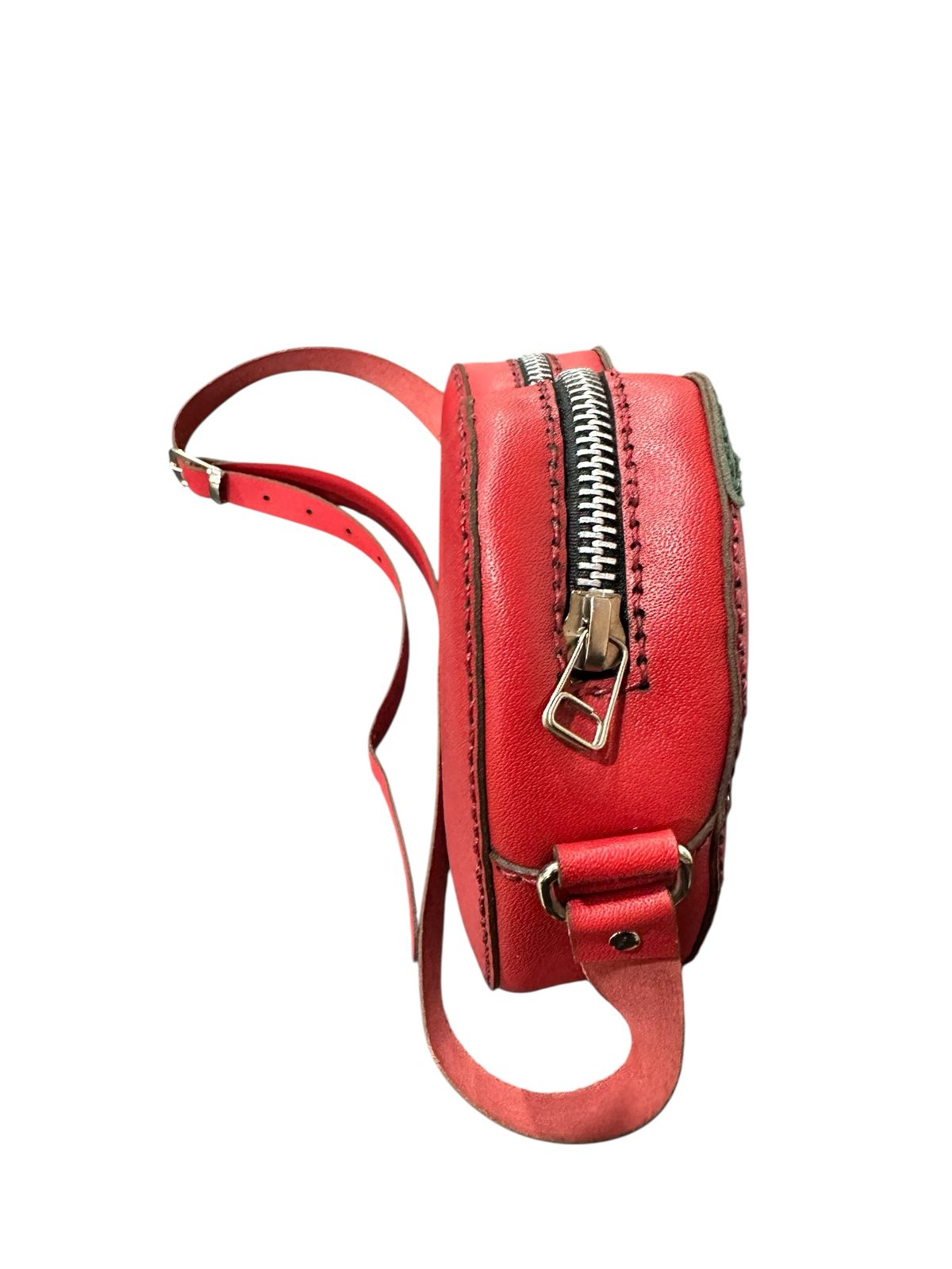 🍓Bolsa Morango em Couro Legítimo – Bolsa Feminina Divertida, Feita à Mão